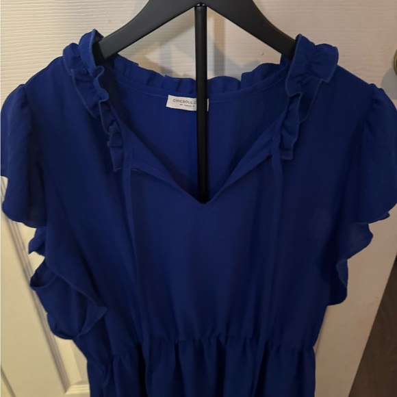 Royal Blue Ruffled Dress - Picture 2 of 7